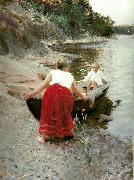 Anders Zorn femme au jupon rouge Germany oil painting artist
